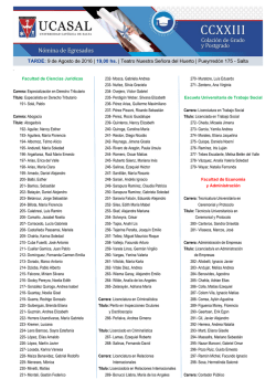 TARDE: 9 de Agosto de 2016 | 19,00 hs. | Teatro Nuestra Se&ntilde;ora