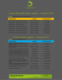 Programaci&oacute;n de Cursos