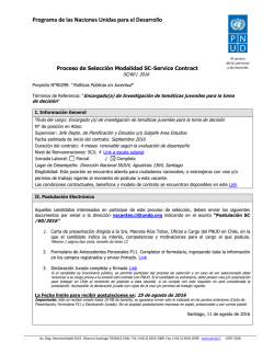 T&eacute;rminos de Referencia - Operaciones PNUD Chile