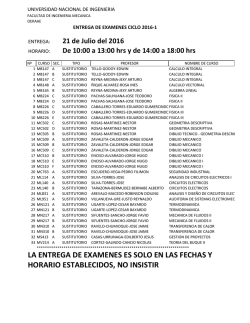entrega de ex&aacute;menes sustitutorio p.a 2016-i