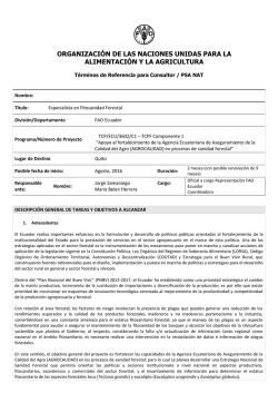 Especialista en Fitosanidad Forestal