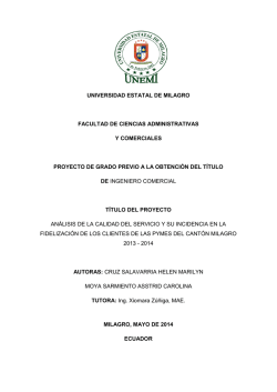 an&aacute;lisis de la calidad del servicio y su incidencia en la fidelizaci&oacute;n