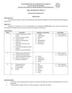 programa - Departamento de Matem&aacute;tica