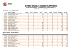 Relaci&oacute;n de aprobados del primer ejercicio