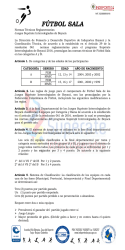 reglamento futbol sala 2016