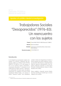 &ldquo;Desaparecidos&rdquo; (1976-83). Un reencuentro con los sujetos