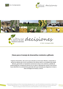 Claves para el manejo de Amaranthus resistente a glifosato