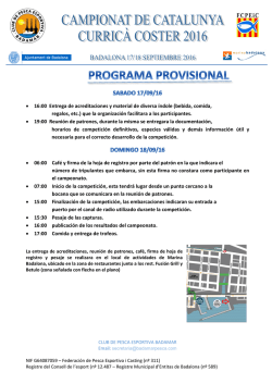 &bull; 16:00 Entrega de acreditaciones y material de diversa &iacute;ndole