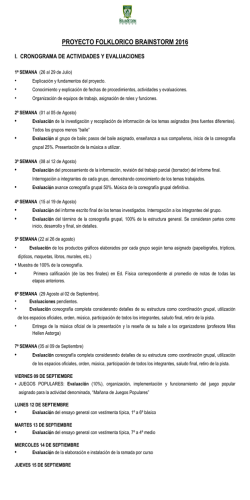 Cronograma de actividades Proyecto Folkl&oacute;rico