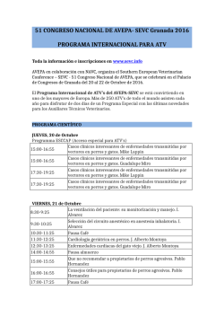 51 CONGRESO NACIONAL DE AVEPA- SEVC Granada