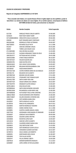 COLEGIO DE LICENCIADOS Y PROFESORES C&eacute;dula