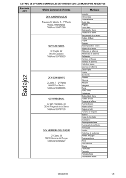 Relaci&oacute;n de Oficinas Comarcales de Vivienda