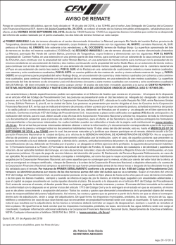 aviso de remate - CFN