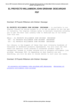 El Proyecto Williamson John Grisham Descargar