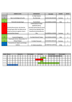 Calendario de cursos