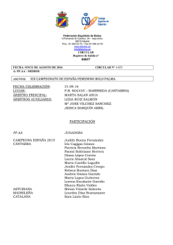 00057 asunto: xix campeonato de espa&ntilde;a femenino bolo palma