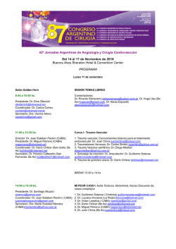 43&ordm; Jornadas Argentinas de Angiolog&iacute;a y Cirug&iacute;a