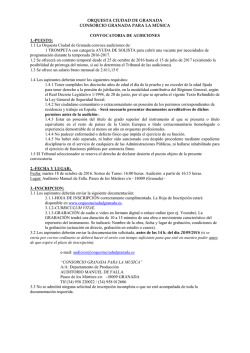 convocatoria publica de audiciones. - Granada