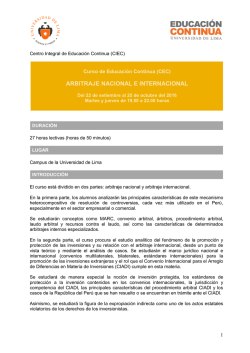 Arbitraje Nacional e Internacional