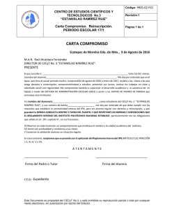 Carta Compromiso. Reinscripci&oacute;n - CECyT 3
