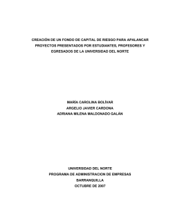 creaci&oacute;n de un fondo de capital de riesgo para apalancar proyectos