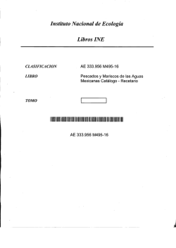 Page 1 Instituto Nacional de Ecologia LibroS INE CLASIFICACION