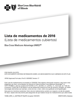 Lista de medicamentos cubiertos - Blue Cross and Blue Shield of