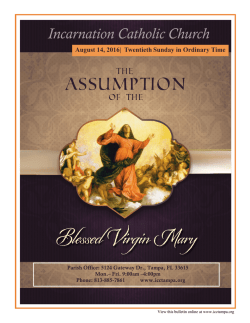 August 14, 2016 - Incarnation Catholic Church