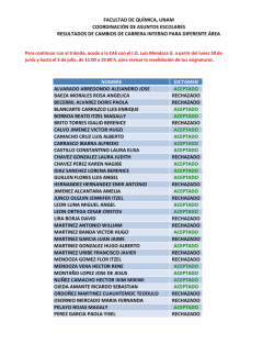 facultad de qu&iacute;mica, unam coordinaci&oacute;n de asuntos escolares