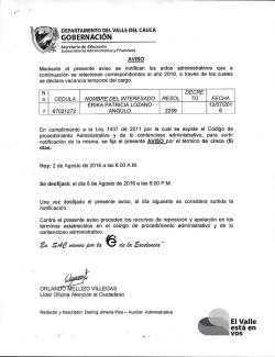 Notificaci&oacute;n por aviso resoluci&oacute;n 2259 de 2016 &ndash; vacancia