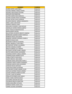 NOMBRES CARRERA ACU&Ntilde;A CORTES JUAN PABLO Industrial