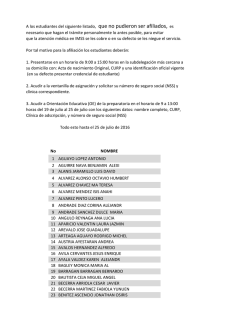 No NOMBRE 1 AGUAYO LOPEZ ANTONIO 2 AGUIRRE NAVA