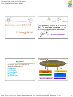 Educaci&oacute;n para el Desarrollo Sostenible. D