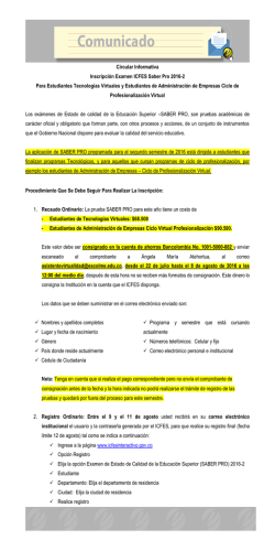 Circular Informativa Inscripci&oacute;n Examen ICFES Saber