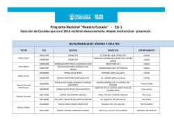 Programa Nacional "Nuestra Escuela"