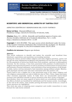 aspectos cient&iacute;ficos y beneficiosos del culto t&aacute;ntrico
