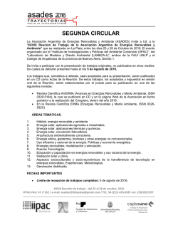2da Circular ASADES 2016 - FAU UNLP