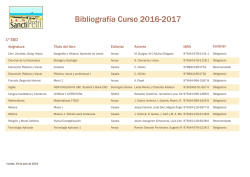 Bibliograf&iacute;a Curso 2016-2017