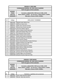 Listas y Sedes CIRUGIA II (del 01 Agos. al 24 Sept)