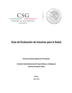 Gu&iacute;a de Evaluaci&oacute;n de Insumos para la Salud