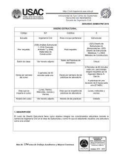 SEGUNDO SEMESTRE 2016 DISE&Ntilde;O ESTRUCTURAL C&oacute;digo
