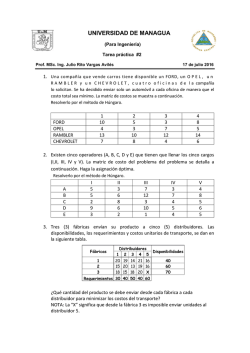 II Tarea Investigaci&oacute;n de Operaciones