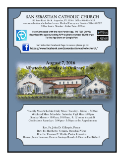 August 7, 2016 - San Sebastian Catholic Church