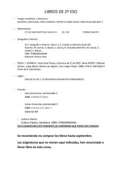 libros de 2&ordm; eso - IES Arcipreste de Canales, Recas (Toledo)