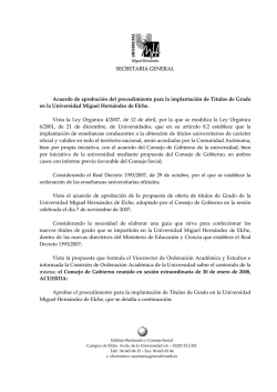 SECRETARIA GENERAL Acuerdo de aprobaci&oacute;n del procedimiento