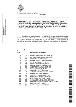Anuncio del resultado del segundo ejercicio y puntuaci&oacute;n de la fase