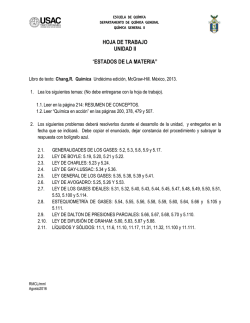 HOJA DE TRABAJO UNIDAD II &ldquo;ESTADOS DE LA MATERIA&rdquo;