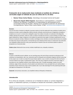 P&aacute;gina | 1 Evaluaci&oacute;n de la maduraci&oacute;n &oacute;sea mediante el an&aacute;lisis