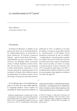 La cuesti&oacute;n penal en El Capital
