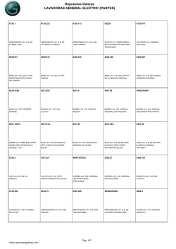 Repuestos Galarza LAVADORAS GENERAL ELECTRIC (PARTES)